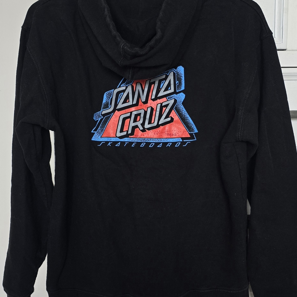 Santa Cruz Skateboards Black and Red Hoodie Boys Size LARGE